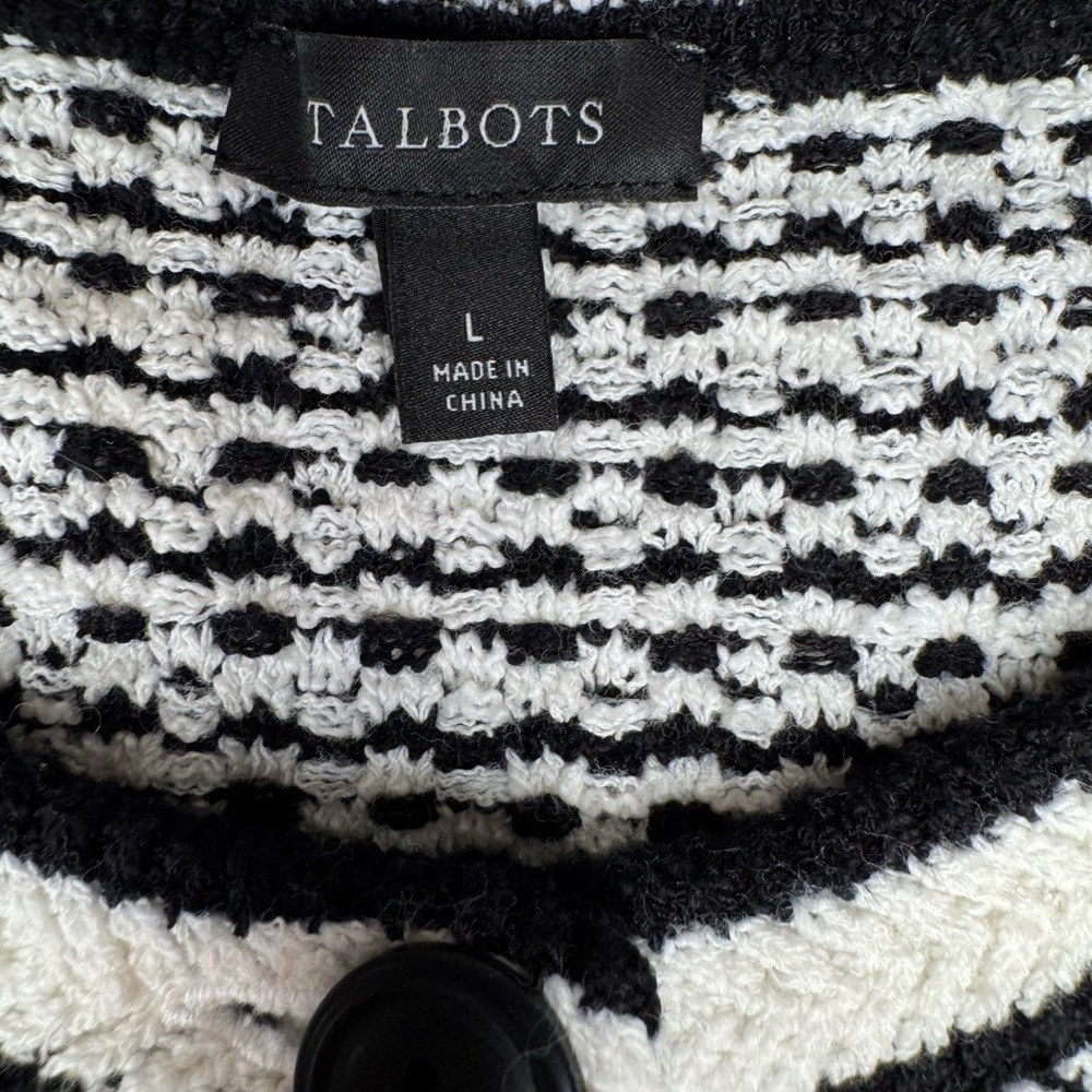Talbots BlackWhite Gingham Houndstooth Short Slee… - image 2